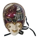 Venetian Jester Masquerade Carnival Handmade Red Face Mask Italy