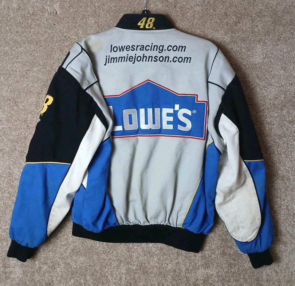 Vintage Jimmie Johnson Lowes NASCAR Racing Jacket Men's Large Y2K Skater Baggy - Image 2 of 4