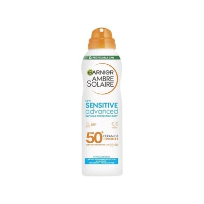 Garnier Ambre Solaire SPF 50+ Sensitive Advanced Dry Mist Sun Cream Spray, Water
