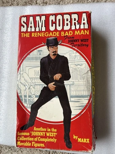 Vintage Marx Johnny West Sam Cobra Action Figure /Accessories With Box #2072