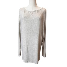 New Nordstrom GO COUTURE Gray Boat Neck High-Low Blouse Size XL Made in USA