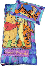 Vintage 90s Disney Winnie the Pooh Best Friends Tigger Sleeping Bag W/Pillowcase