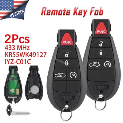 2 For 2008 2009 2010 2011 Chrysler 300 Keyless Entry Car Remote Key Fob 5 Button