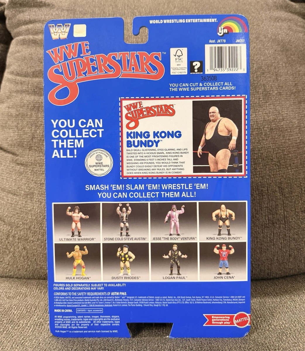 LJN WWE Superstars Series 2 King Kong Bundy 8” Blue Card Retro