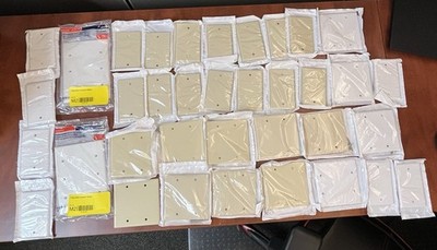 (36 Count) Assorted Leveton Blank Face Plates Ivory And White.
