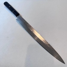 Coltello Yanagiba Sashimi 300 mm damasco MKV10 ebano manico ottagonale Giappone F/S