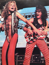 VAN HALEN EDDIE DAVID LEE ROTH LIVE VINTAGE 80'S MAGAZINE PINUP POSTER CLIPPING