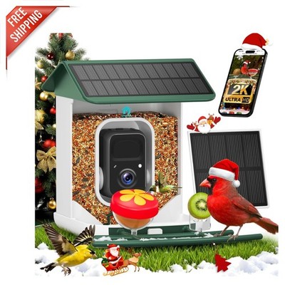 Wireless Bird Feeder with 2K Camera & Two-Way Microphone - Easy Refill Design