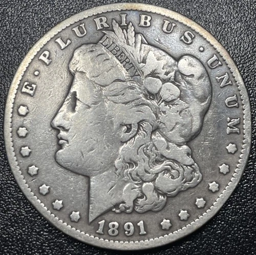 1891-CC Morgan Silver Dollar $1 Fine Details Semi-Key Date Carson City