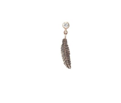 Kismet By Milka 14k Yellow Gold  Diamond Feather Studs $900