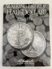 HE Harris Walking Liberty Half Dollar #1 1916-1936 Coin Folder Album Book #2693