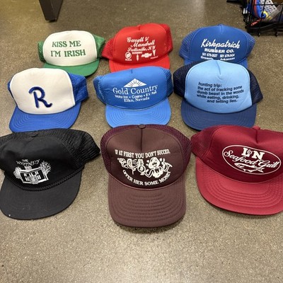 Vintage Trucker Hat Lot 9 Pcs SnapBack Collector  Bundle Mesh 80s 90s Most NOS