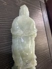 Chinese Natural Lantian green jade girl hand carving Women 6” Tall Sculpture — photo 10