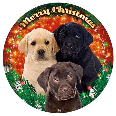 Plenty-Gifts LED Weihnachtslicht RGB Labrador Puppies Ø20,5cm für 3 x AAA