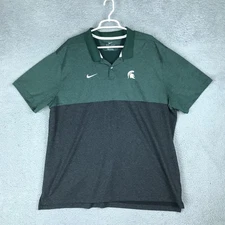 Michigan State Spartans Shirt Mens 3XL Green Black NCAA Basketball Nike Dri Fit