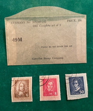 1952 Complete (3) Three Stamp Set - Handel Music Festival - Garcelon Stamp CO