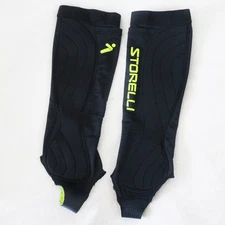 Preowned Storelli BodyShield Leg Guards Youth Large Black Shin Protection Soccer