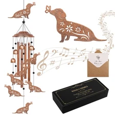 YHmall Dachshund Dog Wind Chimes for Outside, 35" Dachshund Gifts for Women M...