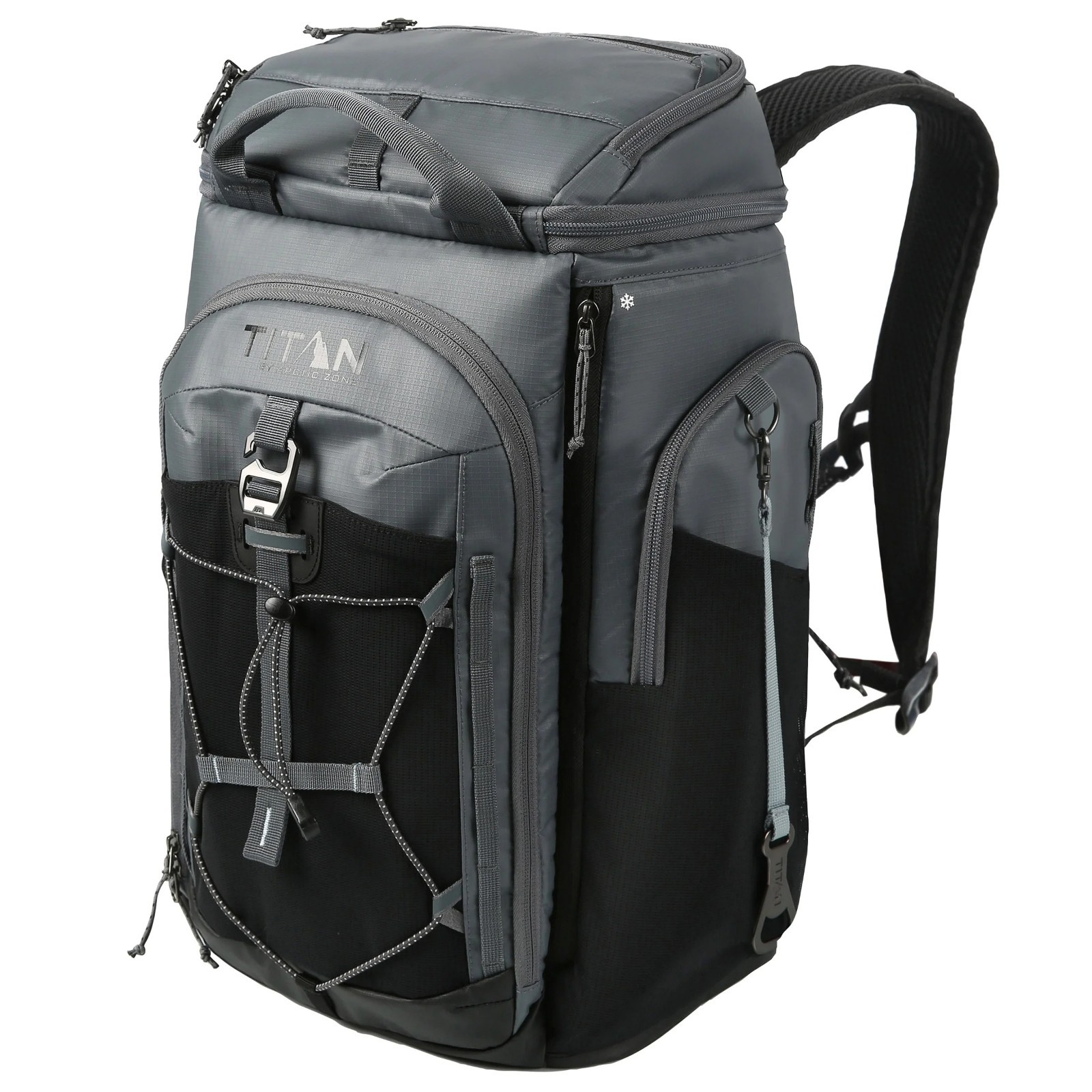 Titan 26-can Backpack Cooler, Gray, 5 Compartments, Sports C