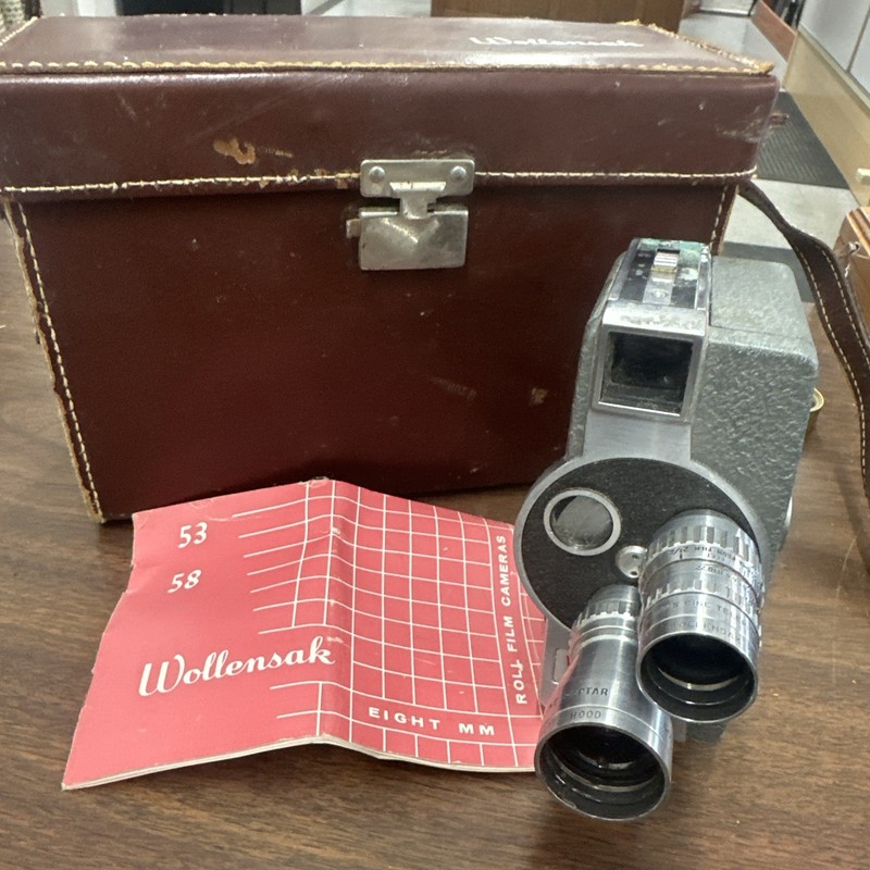 Vintage Wollensak 53 8mm Film Camera With Three Lenses - Untested