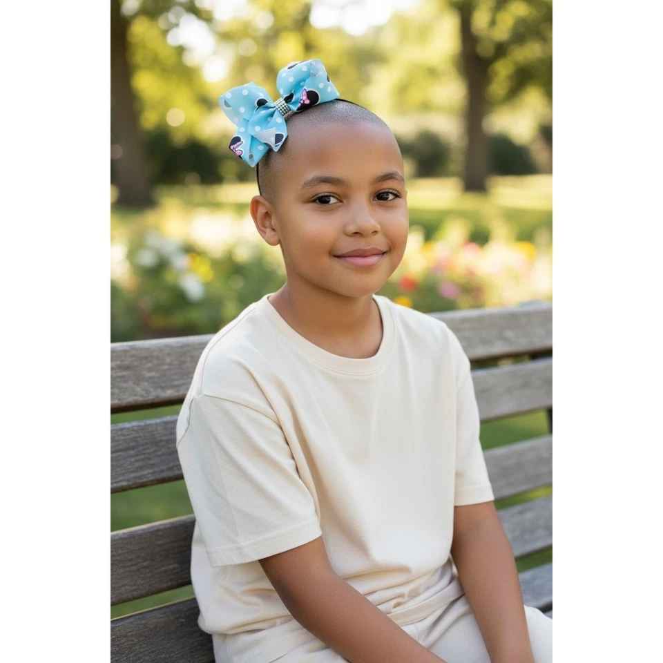 Pinza de pelo con moño de Minnie Mouse azul lunares estrás brillante para niños Foto 2 de 3