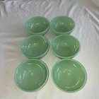 Lot of 6 - Fire King Oven Ware USA Jadite Green Fruit/Ice Cream Bowls 5”