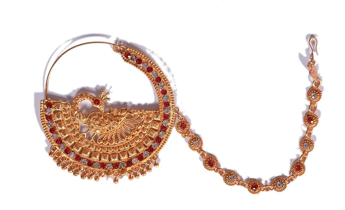 Indian Traditional Uttarakhand Gold Plated Garhwali Nath for