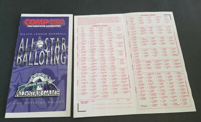 1998 MLB ALL-STAR BASEBALL GAME COMP-USA FAN BALLOT@COLORADO ROCKIES COORS FIELD