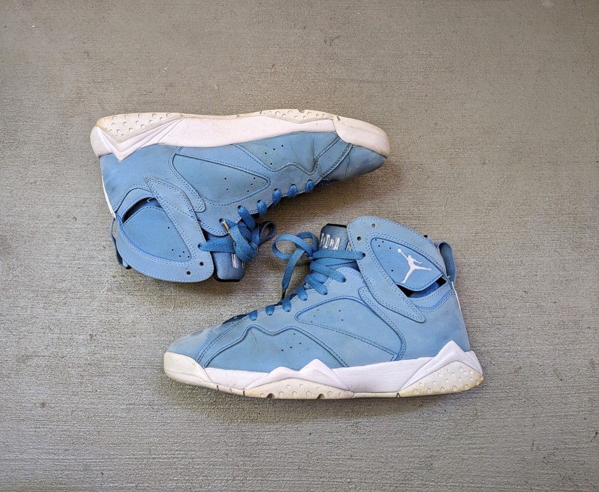 Nike Air Jordan 7 Pantone Men's Size 9 UNC 304775-400 Blue White Sneakers Shoes | eBay