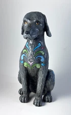 Jim Shore Cosmo 10" Labrador Dog Gray and Black 2012 Outdoor Living Collection
