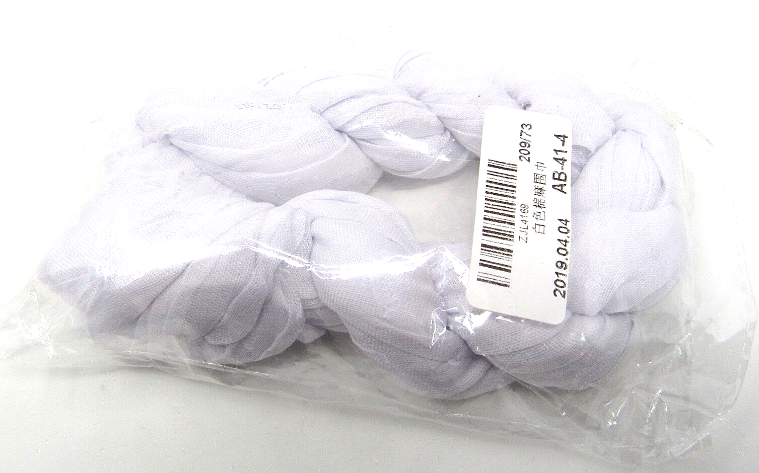 White Voile Cotton Twisted Scarf 17x71 Face Cover Washable US Seller