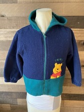 Winnie The Pooh Fleece Hooded Jacket Youth Large Vintage Green Blue