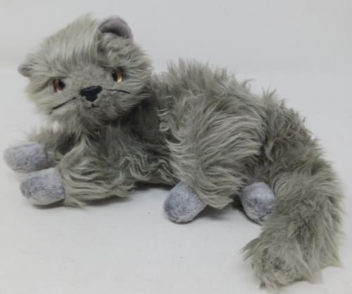 Ty Beanie Baby BEANI Fluffy Gray Cat Kitten Plush Stuffed Animal 8” 2001  #D27 - Afbeelding 1 van 11