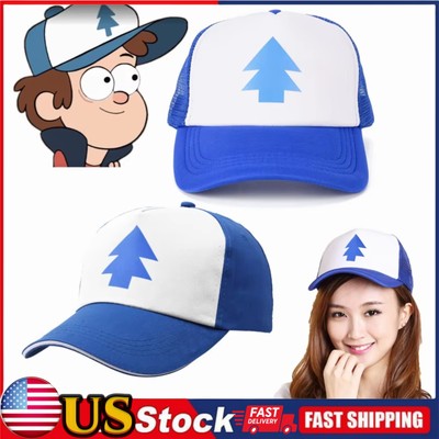 Gravity Falls Hat Cap Curved Bill 'BLUE PINE TREE' Trucker Dipper Cap Adjustable