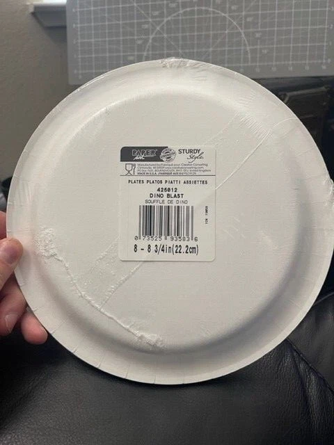 Dino Blast 8-3/4" Paper Plates 8 Pack Dinosaur Birthday Party Decoration New!!! - Image 2 of 2