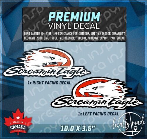 Harley Davidson Screamin' Eagle Decal / Sticker Set LEFT and RIGHT, 10.0 x 3.5in - Foto 1 di 1