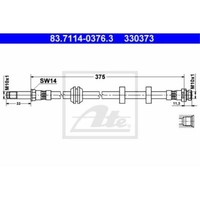 ATE Bremsschlauch Bremsleitung Vorne FüR Ford Mondeo II Turnier I 83.7114-0376.3