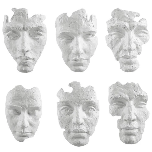 Uttermost Self-Portrait 6-Piece Contemporary Polyresin Mask Wall Decor in White - Picture 3 of 6