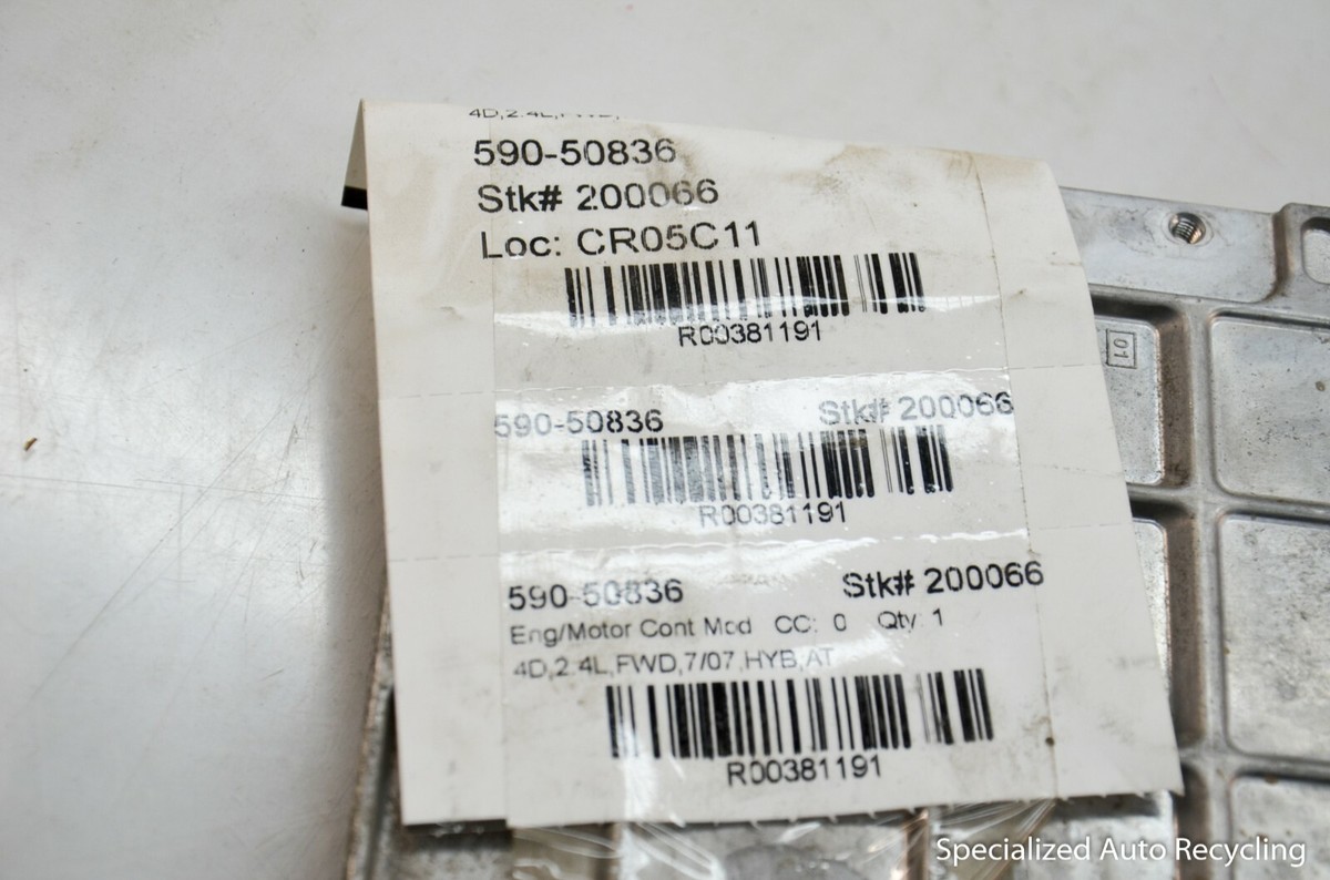 小物 myb 2007 Toyota Camry Hybrid Ecu Ebx Brain Box Computer Oem