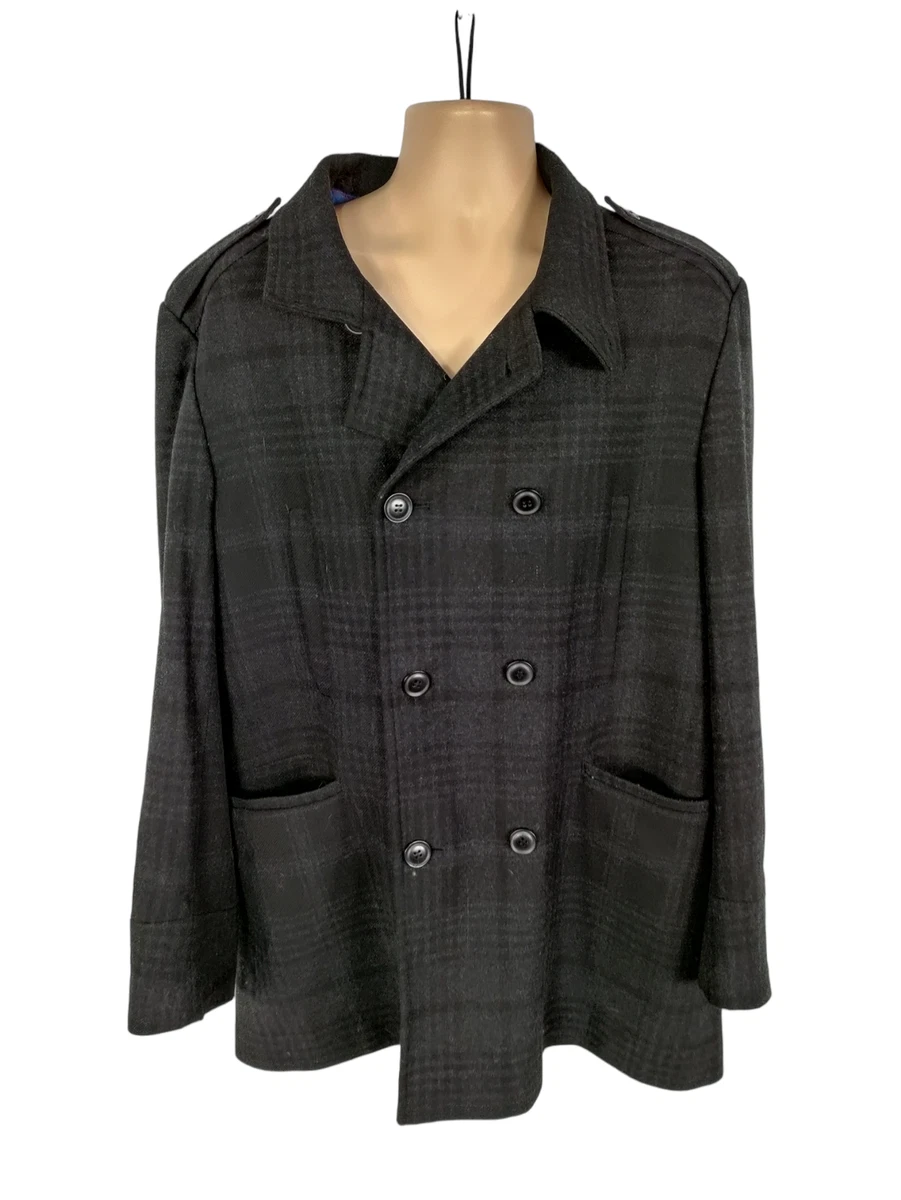MENS M S AUTOGRAPH BLACK COLLARED JACKET COAT SIZE UK LARGE L