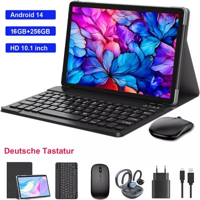 2024 Latest Tablet 10 Zoll Android14 Tablet 16GB+256GB Dual Camera 4GLTE+5G WiFi