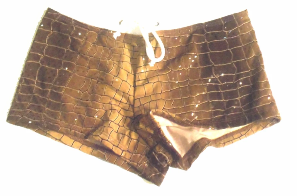 Bikini Fresh Peaches Dos Tonos Marrón Escamas de Caimán con Lentejuelas XL Parte Superior, Parte Inferior M Foto 3 de 3