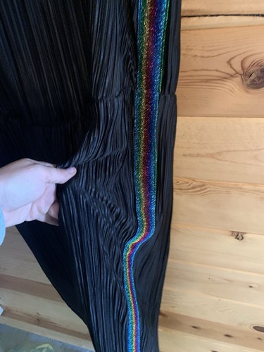 Wild Fable Sleeveless Cropped Bodre Rainbow Striped Crinkle Jumpsuit - Picture 10 of 12