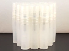 12 CLEAR PLASTIC ATOMIZER SPRAY BOTTLES 5ml .17fl oz REFILLABLE TRAVEL SAMPLES
