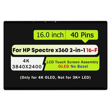 4K OLED LCD Touch Screen Display 16" for HP Spectre x360 2-in-1 16-f 16-f1023dx