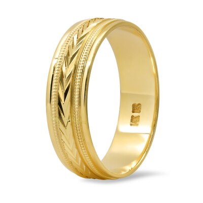 14k Yellow Gold Men's Ring - Size 10, Solid 3.8 Gram Band, Hypoallergenic Wedding Or Anniversary Band