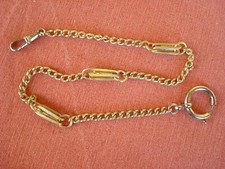 ANTICA CATENA PER OROLOGIO DA TASCA PER UOMO IN METALLO DORATO ( L 13)