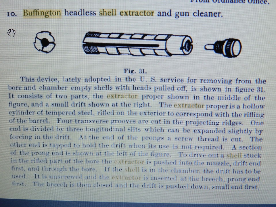 U.S. .45-70 Trapdoor Rifle 1882 Buffington Headless Shell Extractor ...