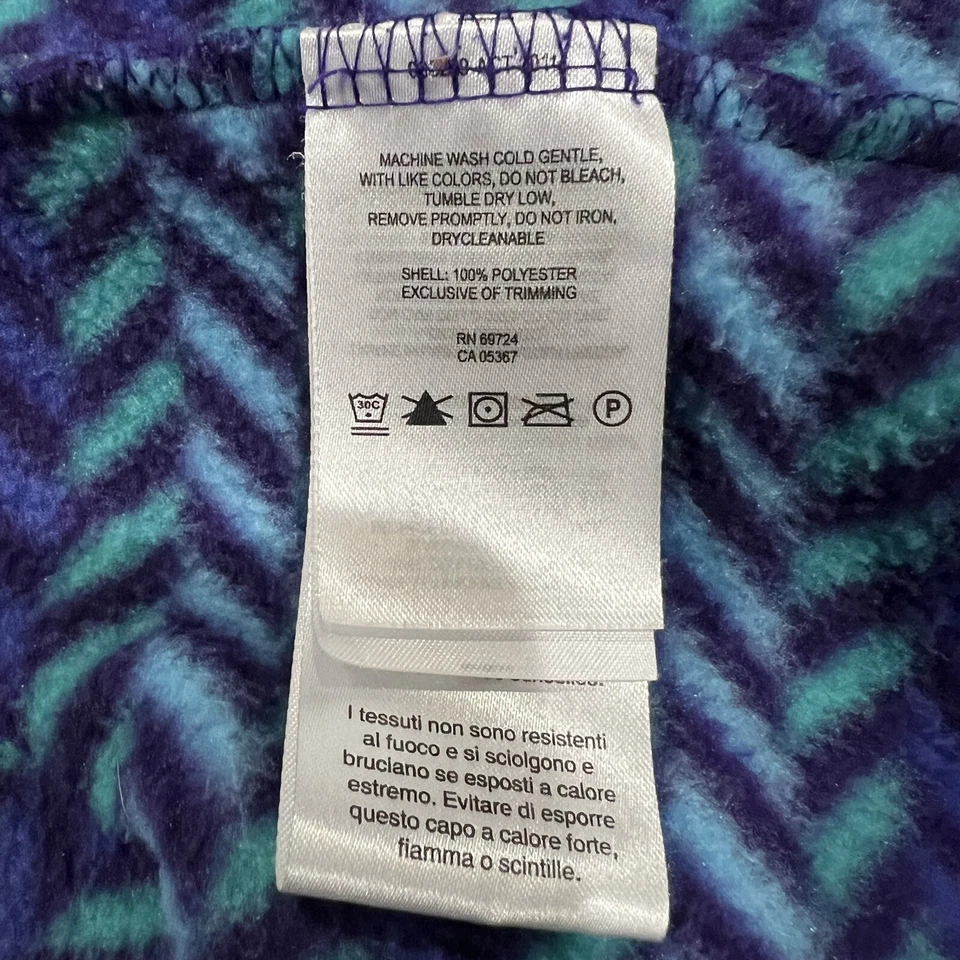 Columbia Chaqueta Niñas Extra Grande XL 18/20 Azul/Verde Polar Cremallera Completa Suéter Foto 2 de 4