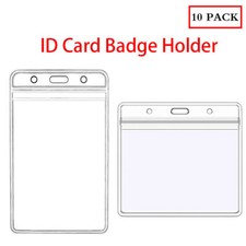 10PCS Clear ID Card Badge Pass Holder Pocket Wallet Size 100 X 82 mm 112 X 68 mm